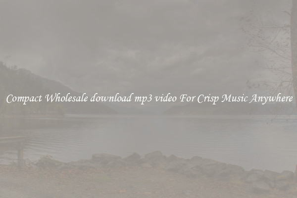 Compact Wholesale download mp3 video For Crisp Music Anywhere