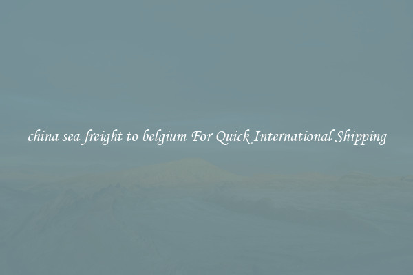 china sea freight to belgium For Quick International Shipping