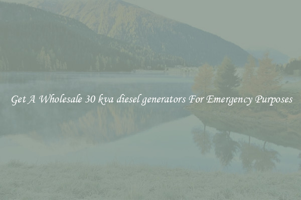 Get A Wholesale 30 kva diesel generators For Emergency Purposes
