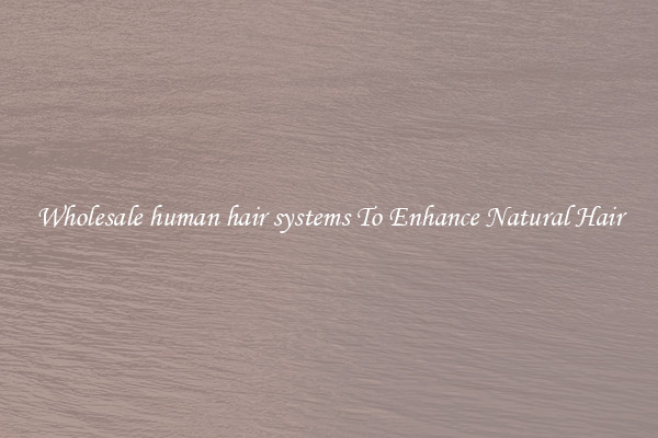 Wholesale human hair systems To Enhance Natural Hair